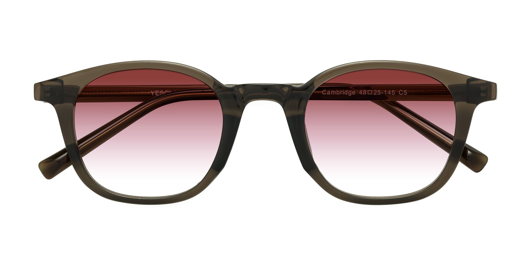 Folded Front of Cambridge in Coffee with Garnet Gradient Lenses