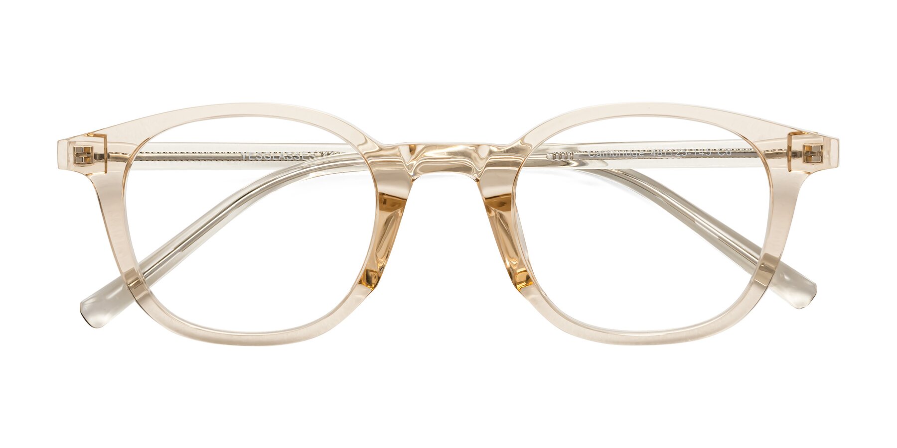 Folded Front of Cambridge in Champagne with Clear Blue Light Blocking Lenses
