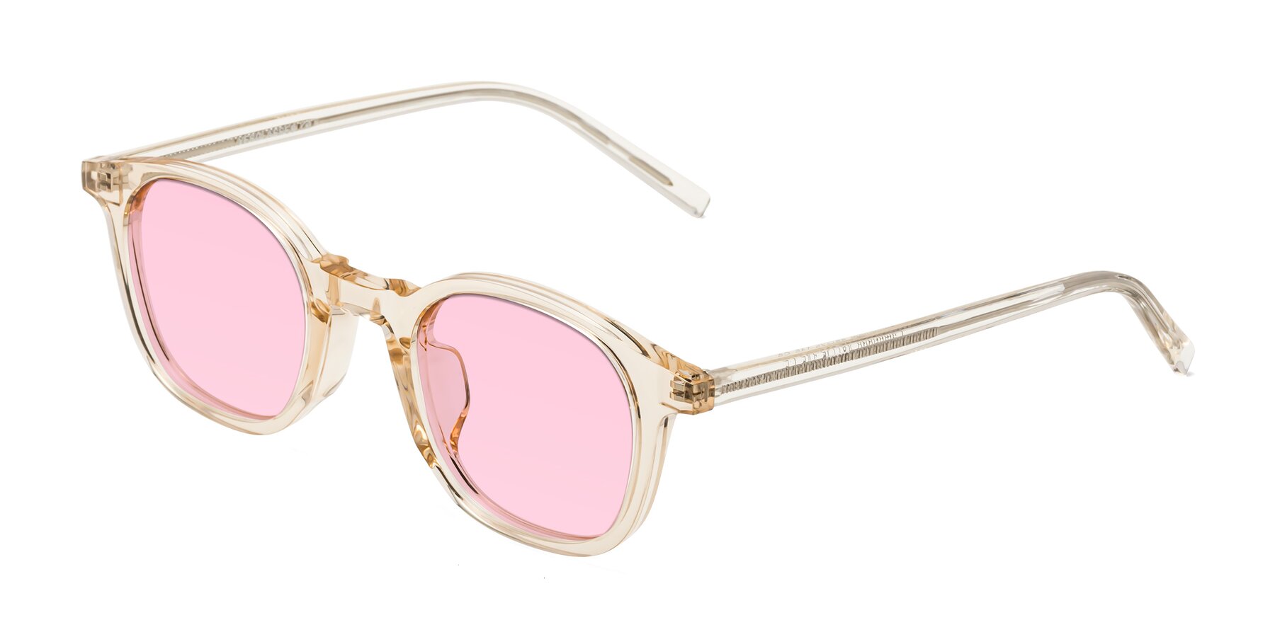 Angle of Cambridge in Champagne with Light Pink Tinted Lenses