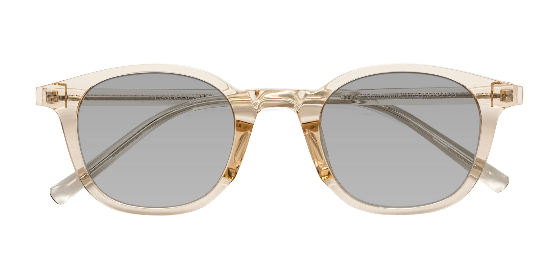 Folded Front of Cambridge in Champagne with Light Gray Tinted Lenses