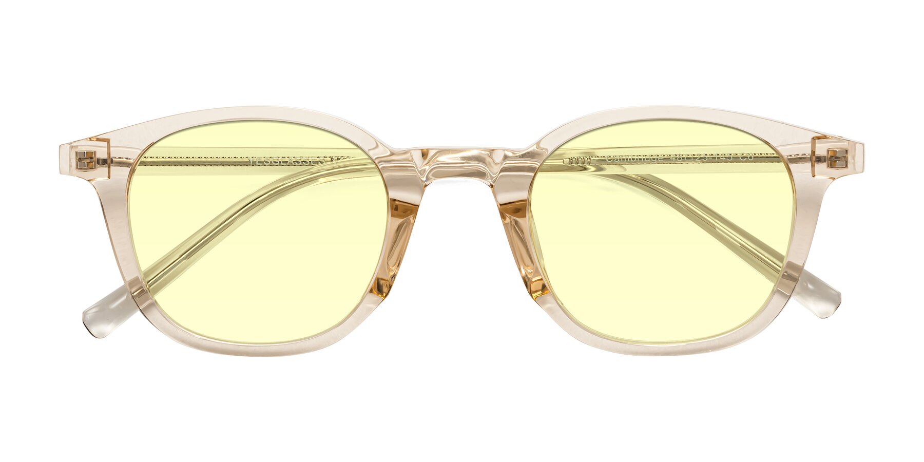 Folded Front of Cambridge in Champagne with Light Yellow Tinted Lenses