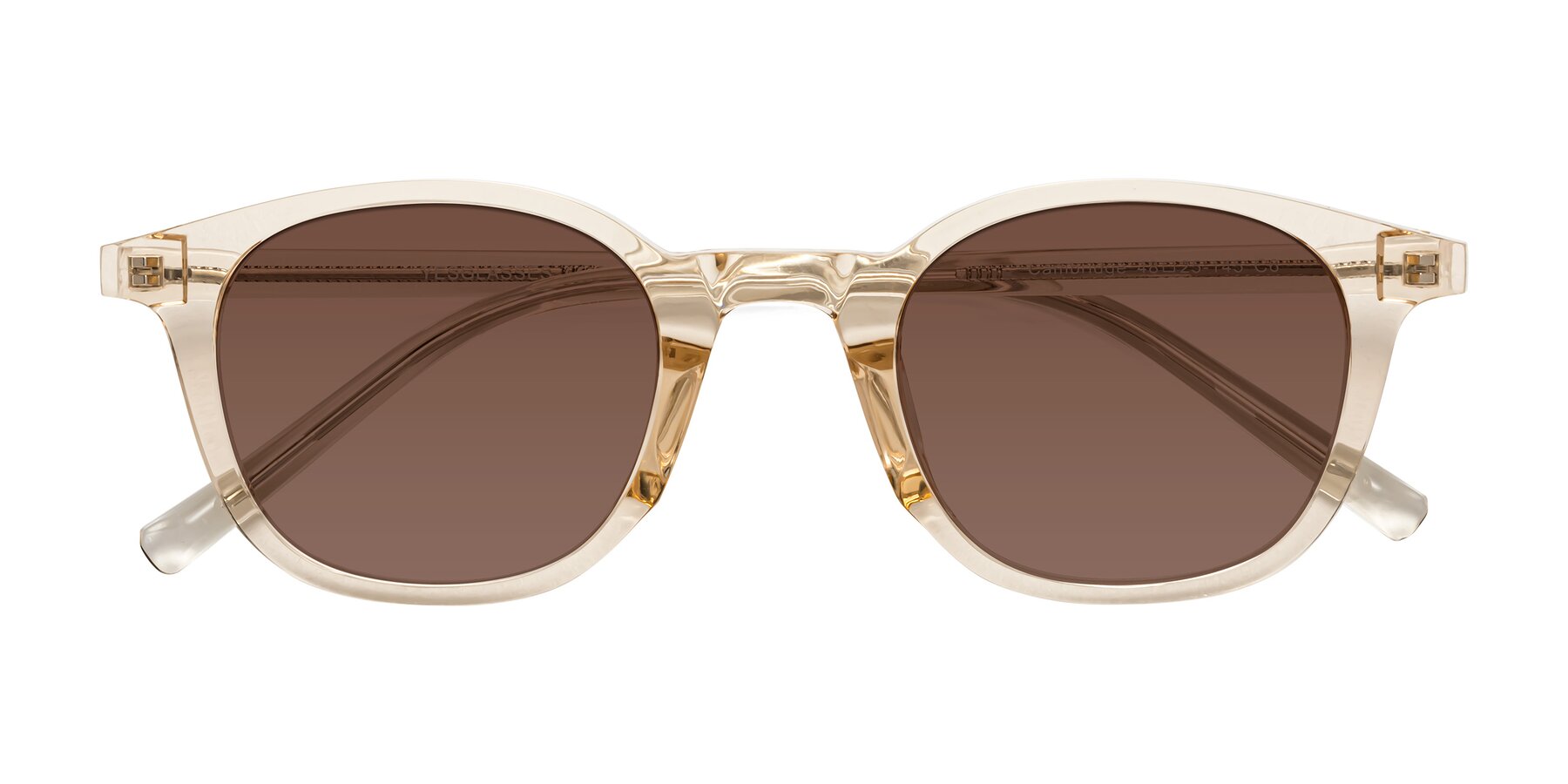 Folded Front of Cambridge in Champagne with Brown Tinted Lenses