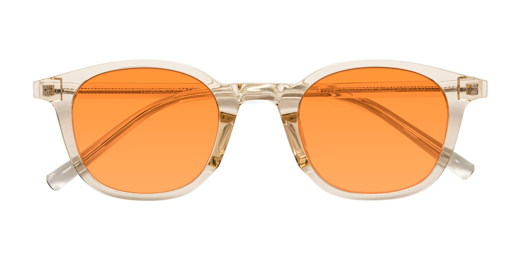 Folded Front of Cambridge in Champagne with Orange Tinted Lenses