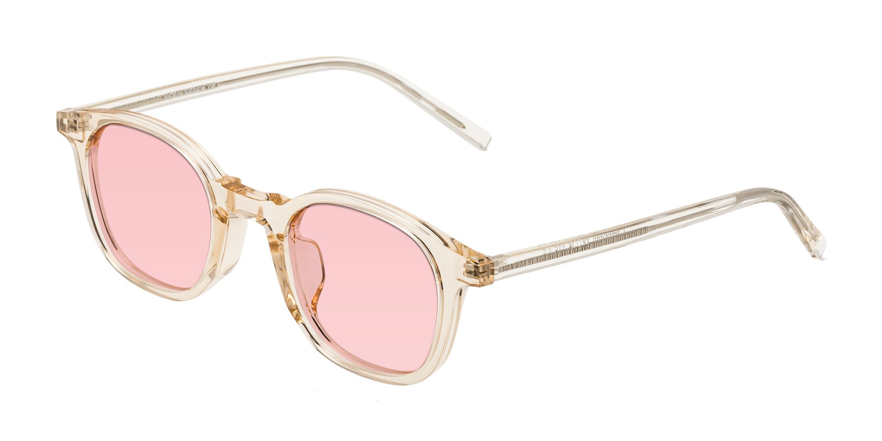 Angle of Cambridge in Champagne with Light Garnet Tinted Lenses