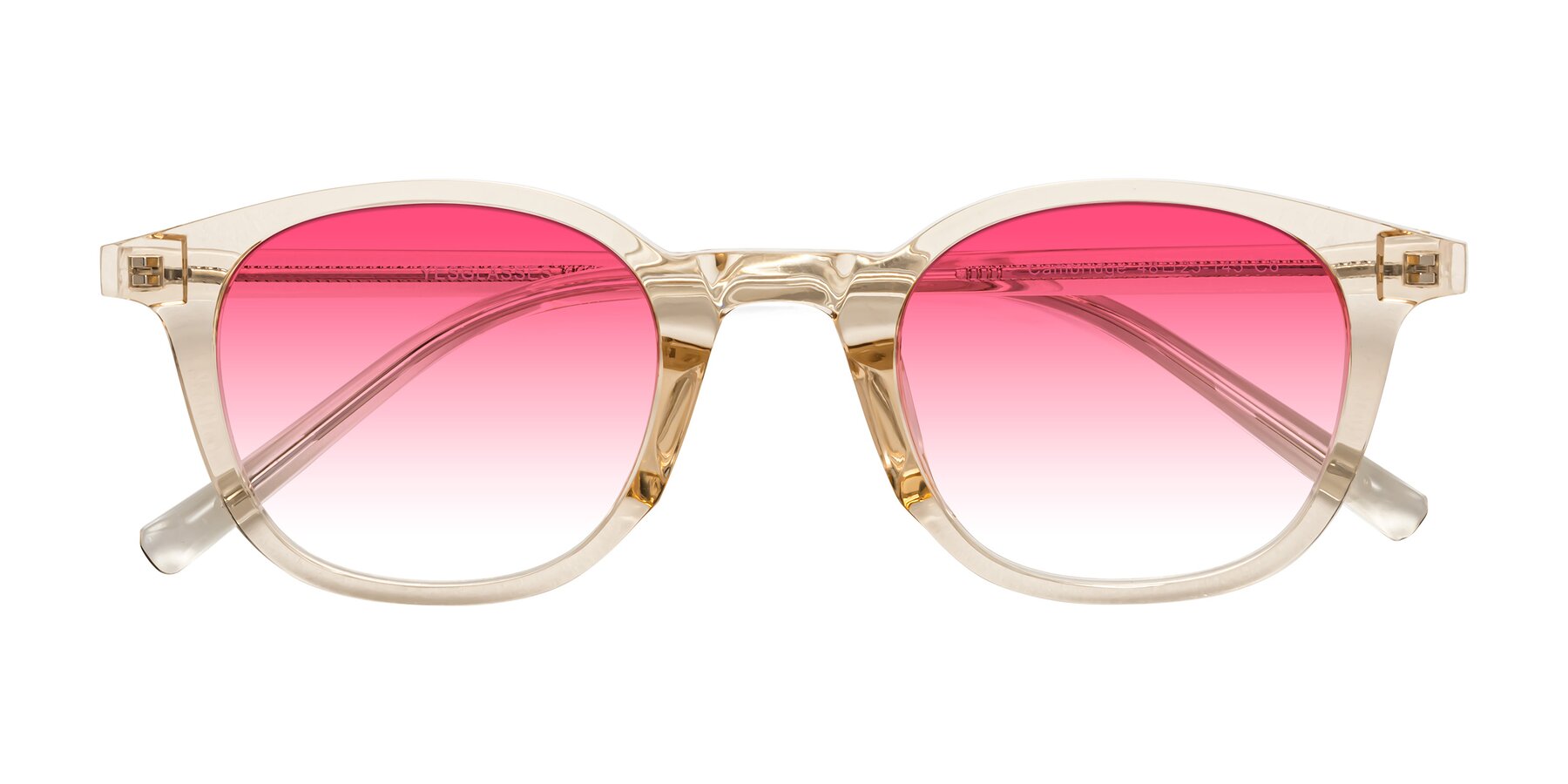 Folded Front of Cambridge in Champagne with Pink Gradient Lenses