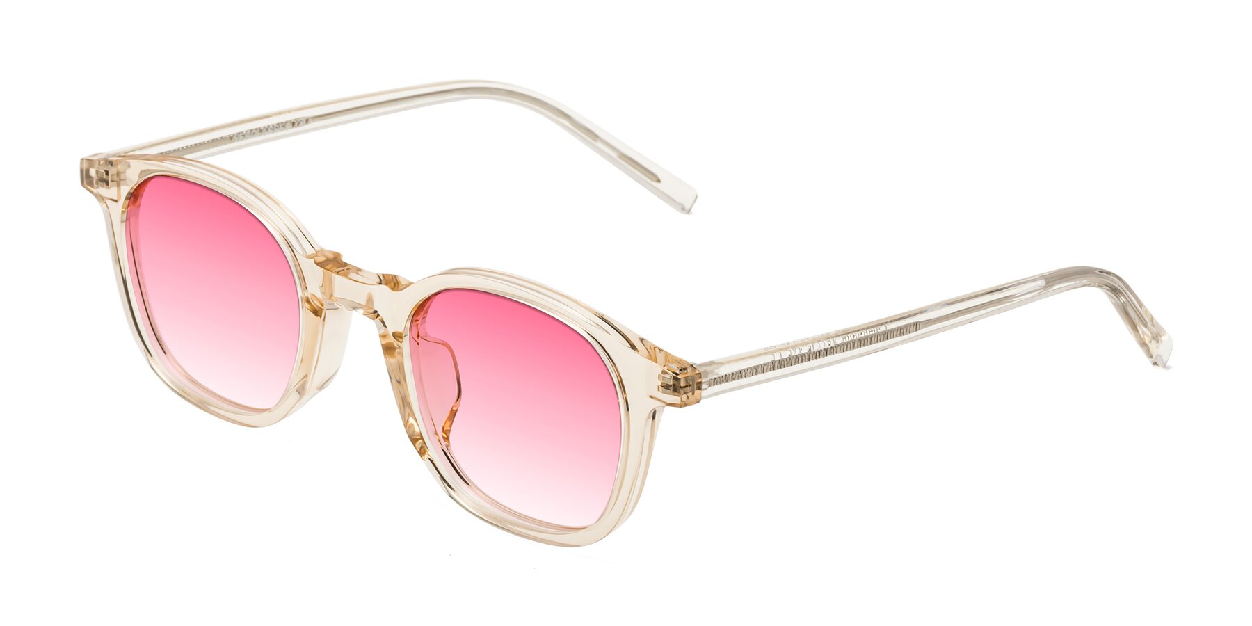 Angle of Cambridge in Champagne with Pink Gradient Lenses