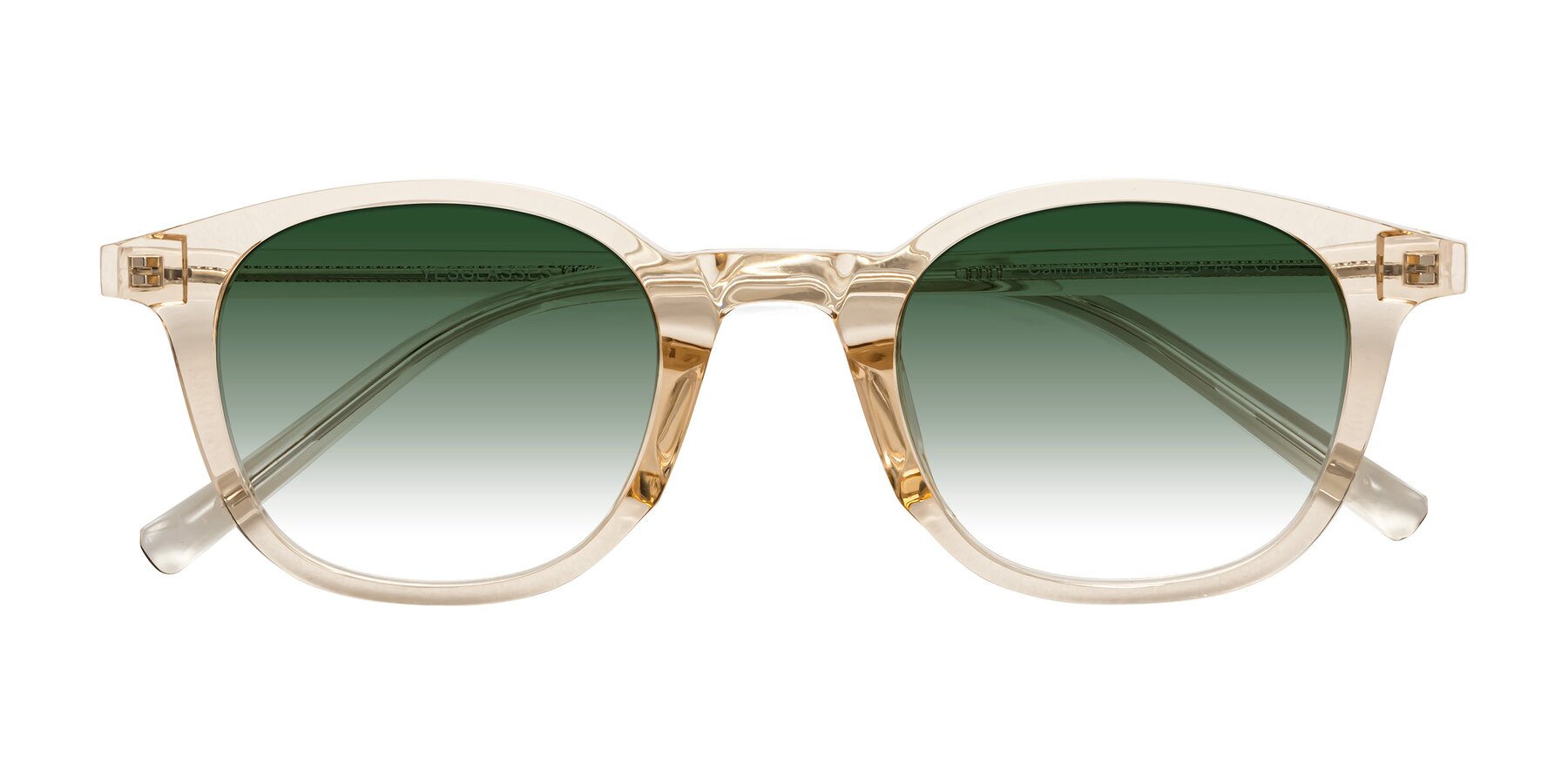 Folded Front of Cambridge in Champagne with Green Gradient Lenses