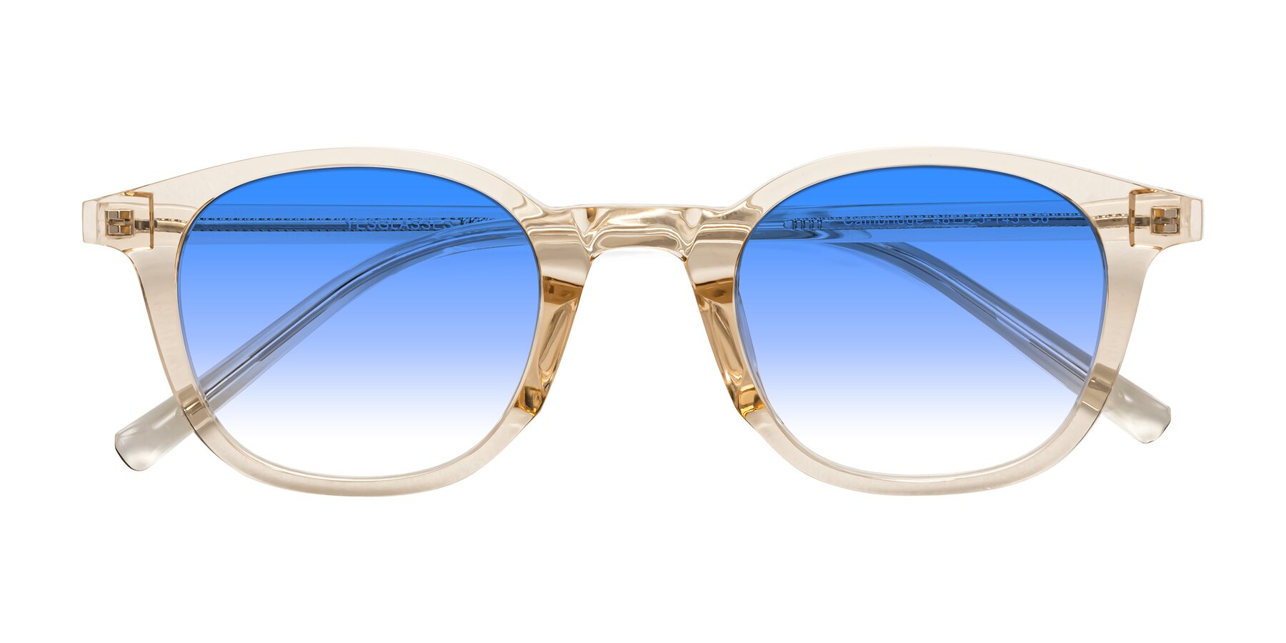 Folded Front of Cambridge in Champagne with Blue Gradient Lenses