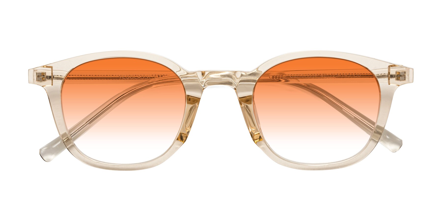 Folded Front of Cambridge in Champagne with Orange Gradient Lenses