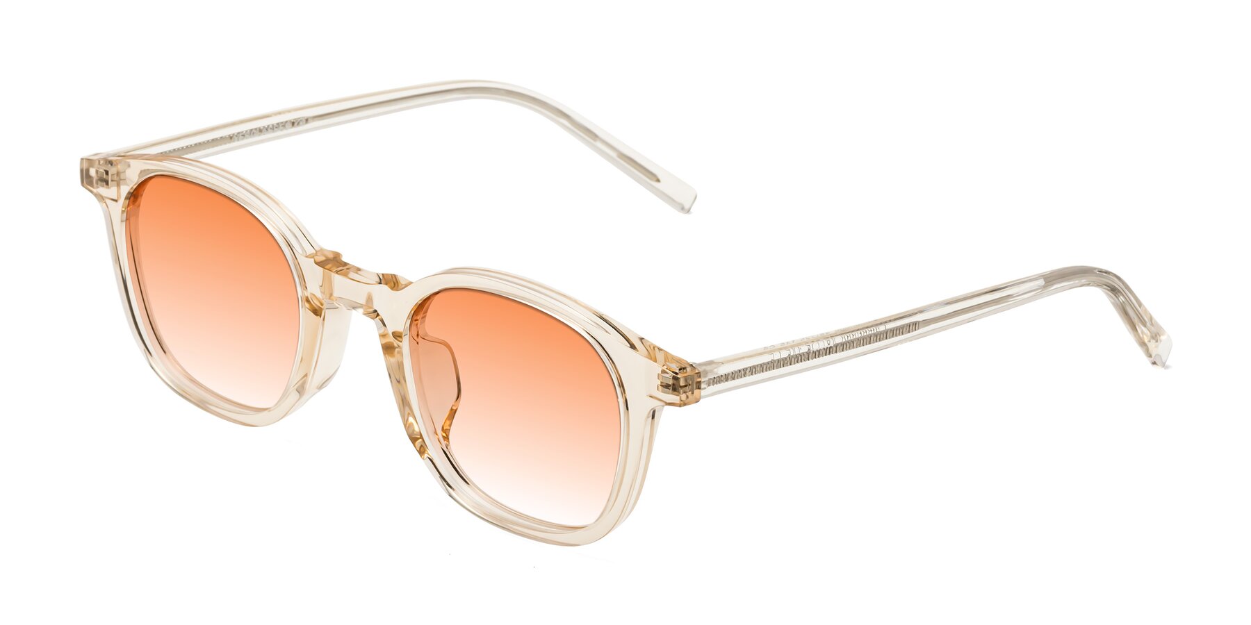 Angle of Cambridge in Champagne with Orange Gradient Lenses