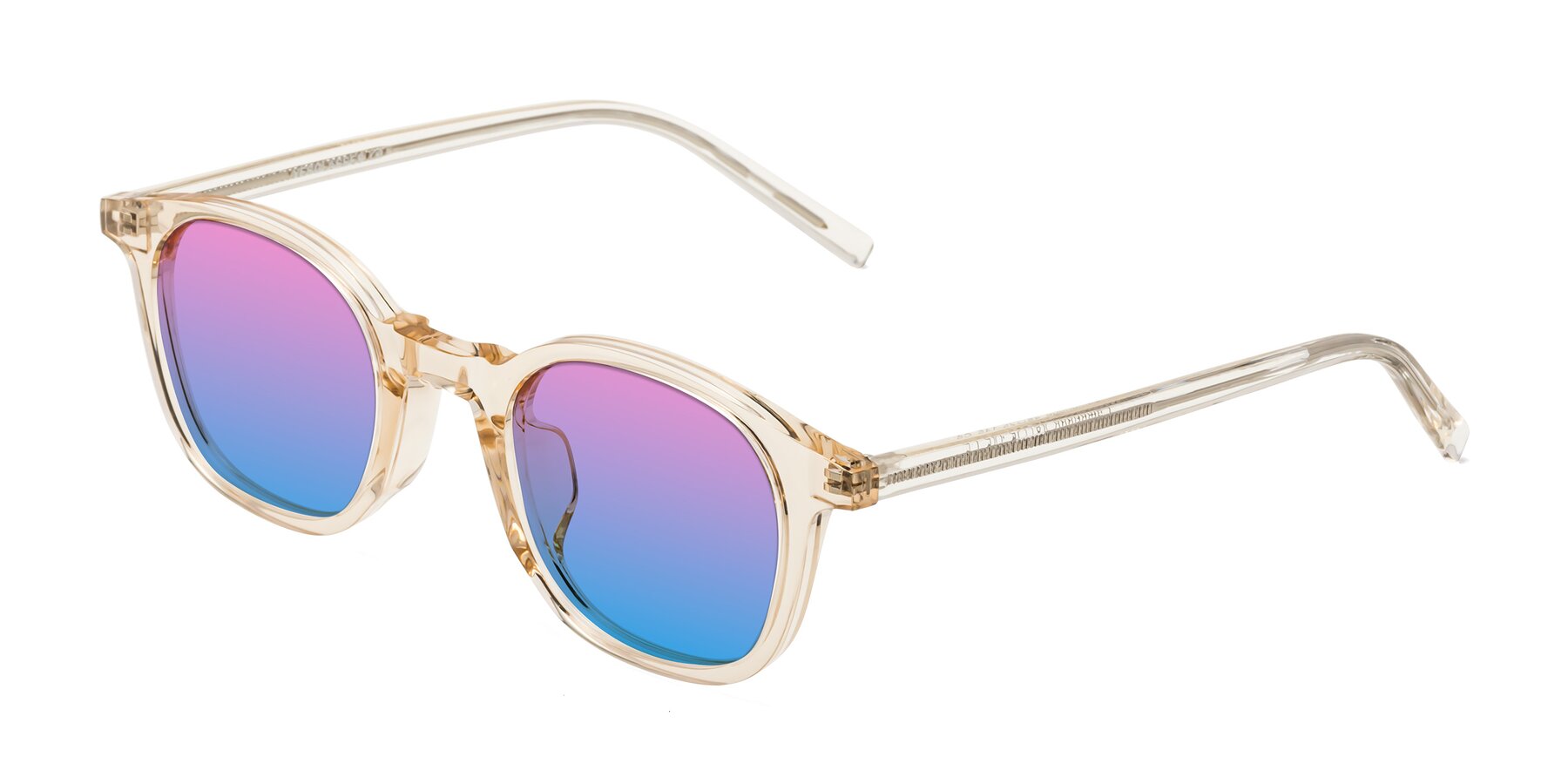 Angle of Cambridge in Champagne with Pink / Blue Gradient Lenses