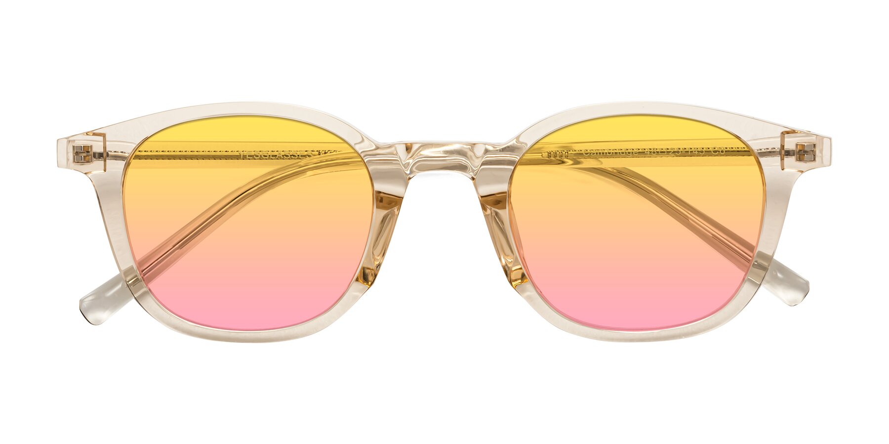 Folded Front of Cambridge in Champagne with Yellow / Pink Gradient Lenses