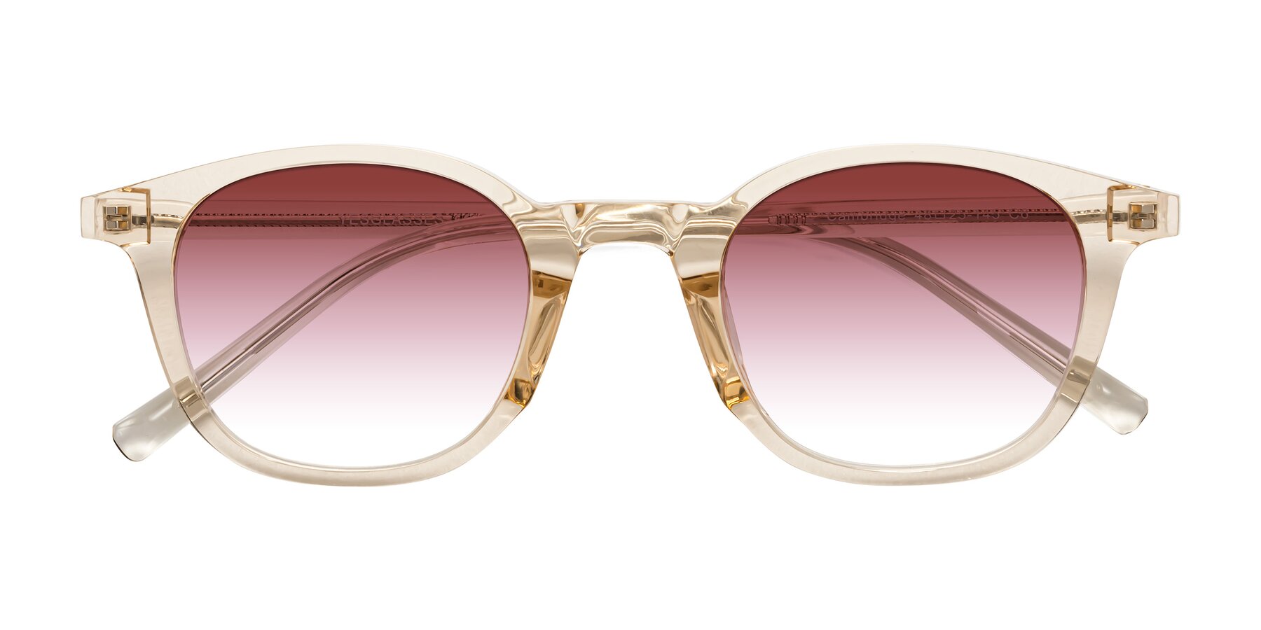 Folded Front of Cambridge in Champagne with Garnet Gradient Lenses