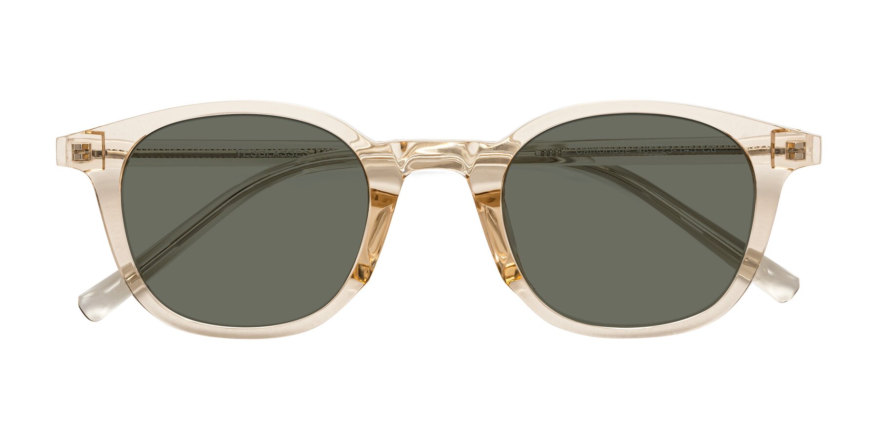 Folded Front of Cambridge in Champagne with Gray Polarized Lenses