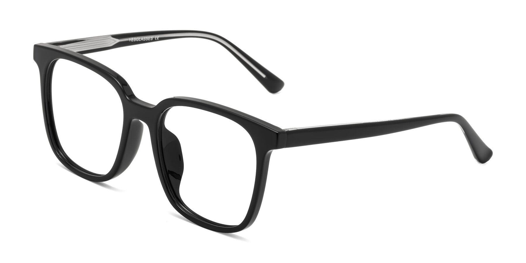Angle of Jasmine in Black with Clear Eyeglass Lenses