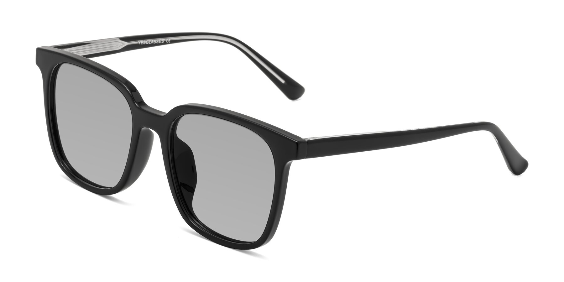 Angle of Jasmine in Black with Light Gray Tinted Lenses