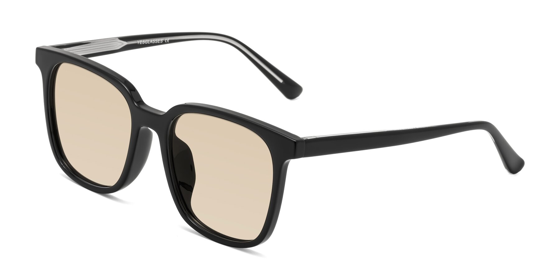 Angle of Jasmine in Black with Light Brown Tinted Lenses