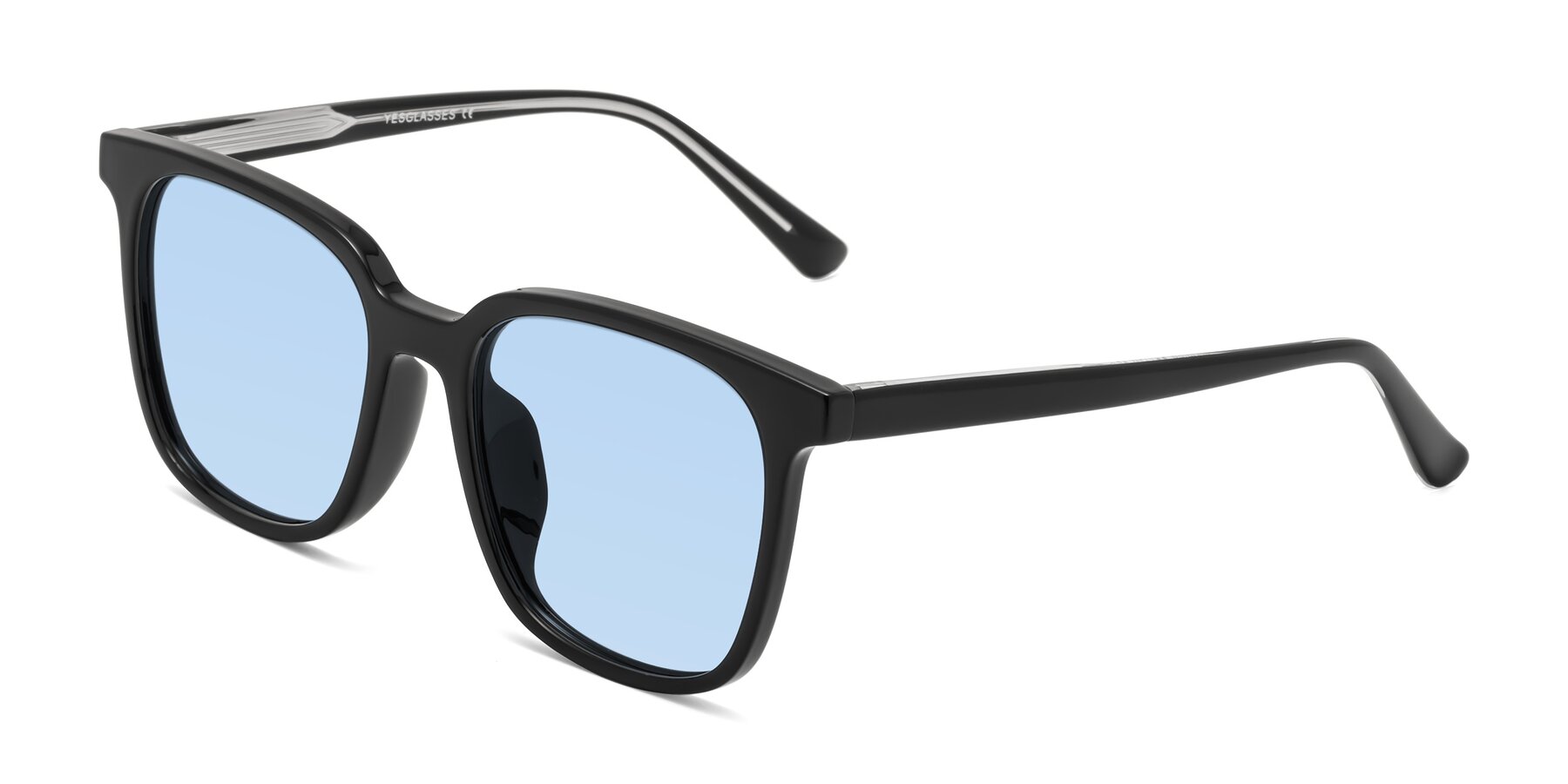 Angle of Jasmine in Black with Light Blue Tinted Lenses