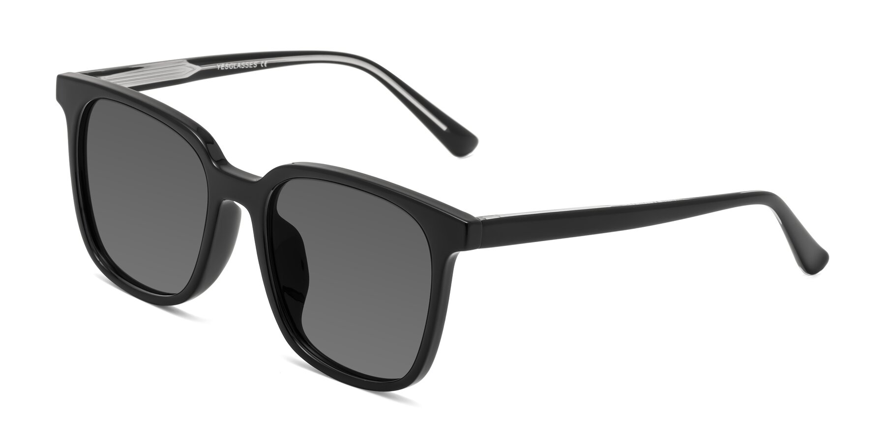Angle of Jasmine in Black with Medium Gray Tinted Lenses