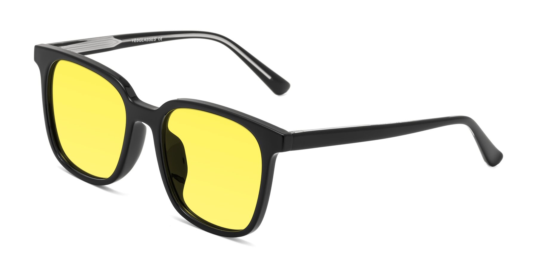 Angle of Jasmine in Black with Medium Yellow Tinted Lenses