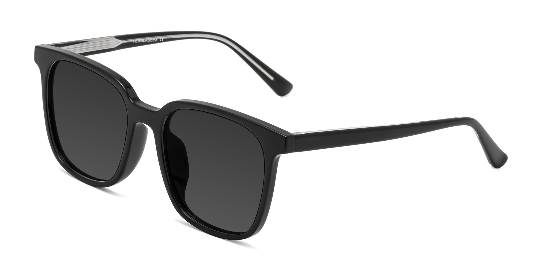 Angle of Jasmine in Black with Gray Tinted Lenses
