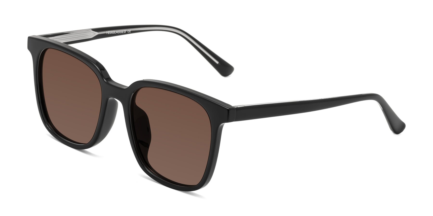Angle of Jasmine in Black with Brown Tinted Lenses