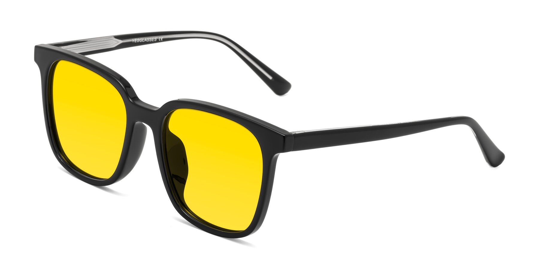 Angle of Jasmine in Black with Yellow Tinted Lenses