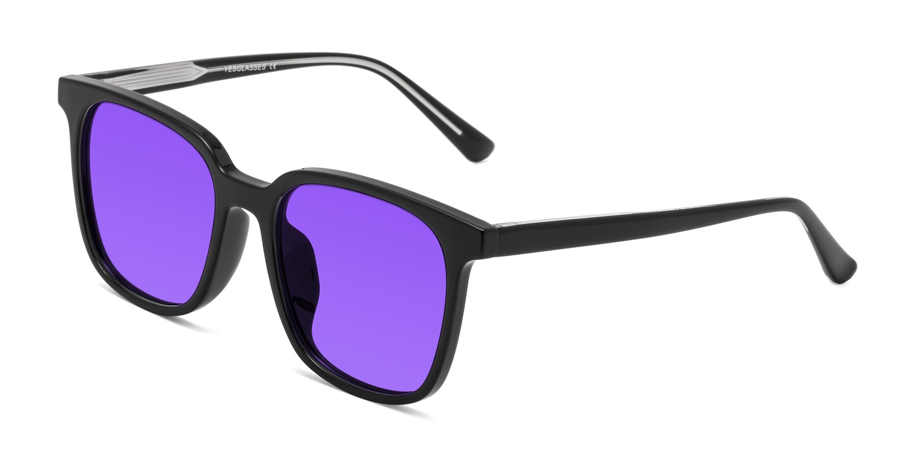 Angle of Jasmine in Black with Purple Tinted Lenses