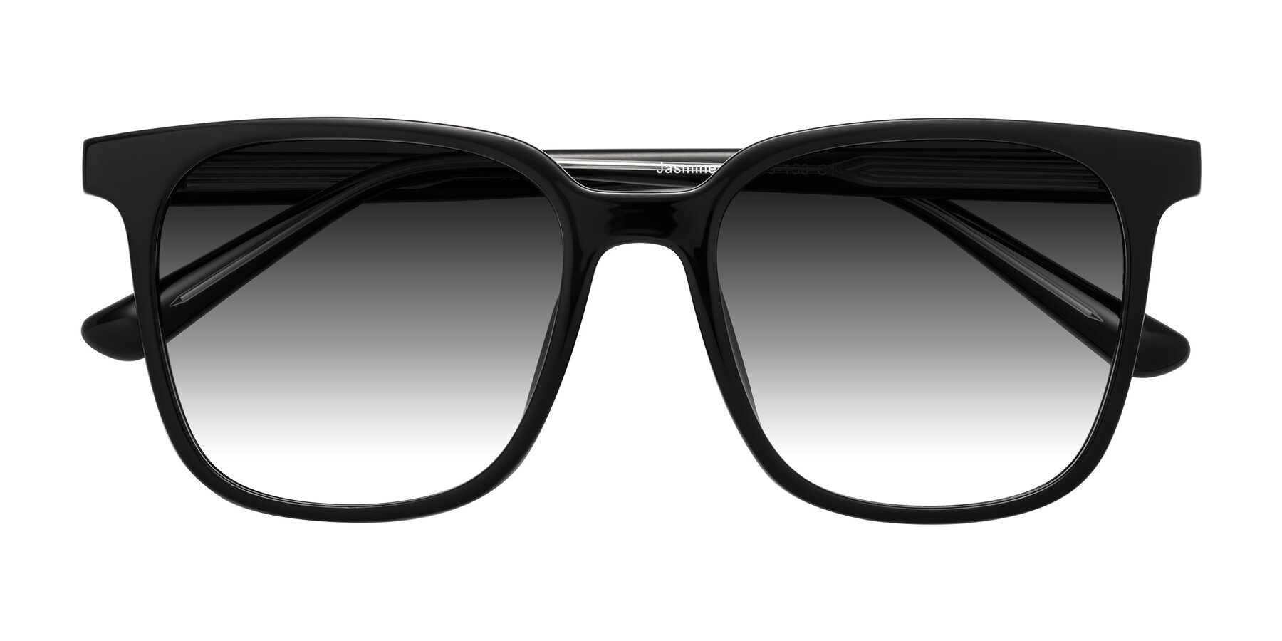 Folded Front of Jasmine in Black with Gray Gradient Lenses