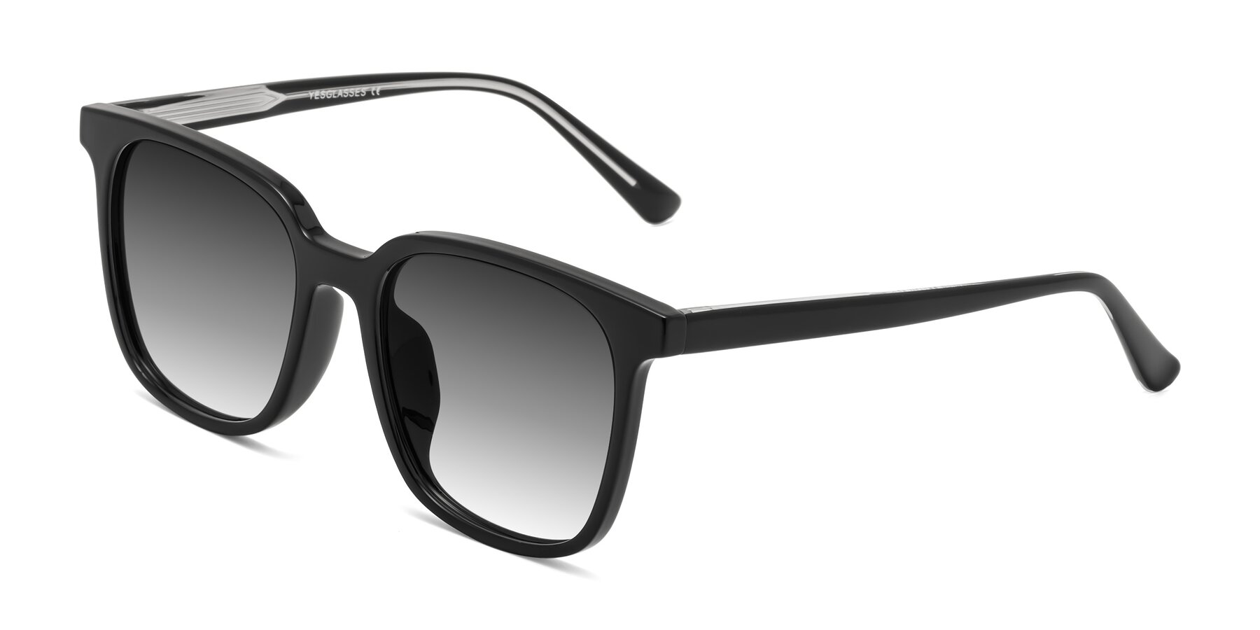 Angle of Jasmine in Black with Gray Gradient Lenses