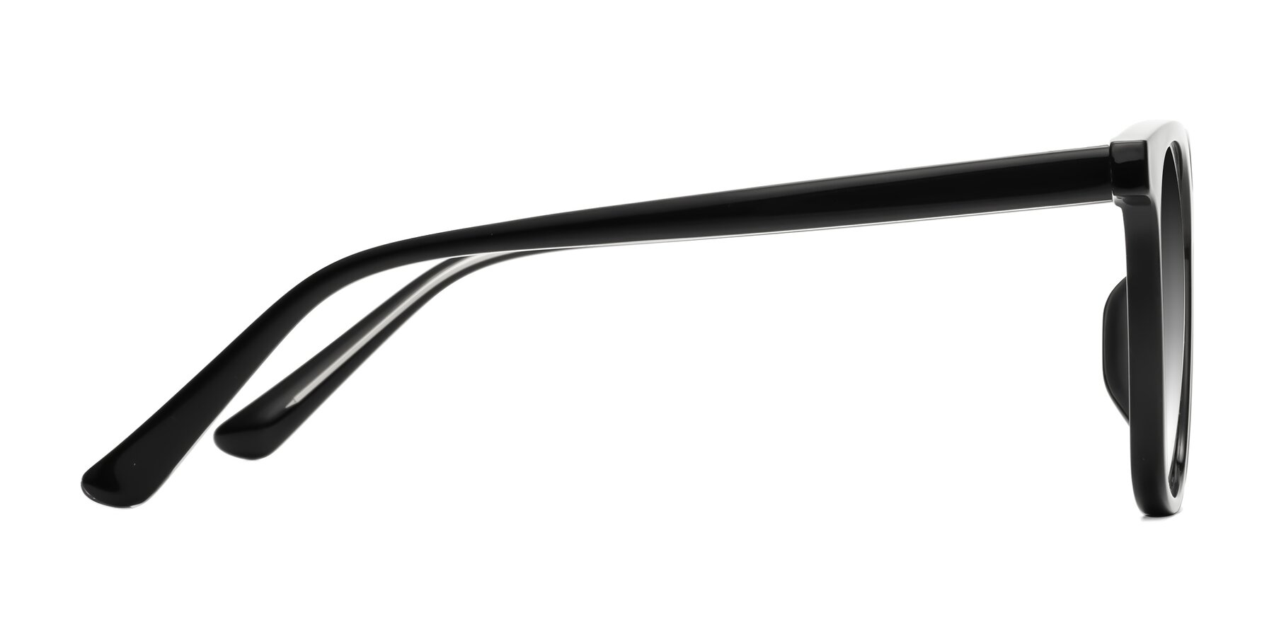 Side of Jasmine in Black with Gray Gradient Lenses