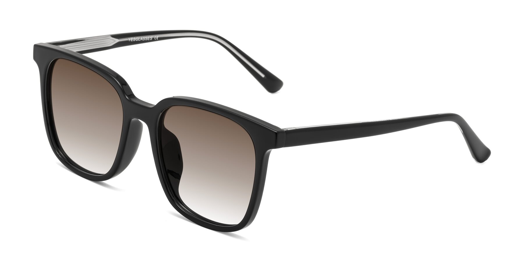 Angle of Jasmine in Black with Brown Gradient Lenses