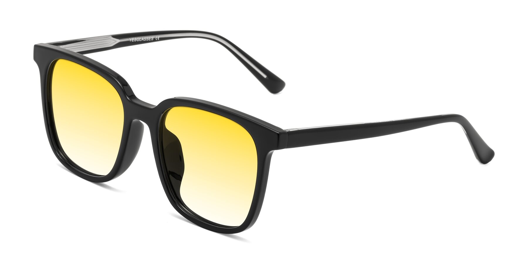 Angle of Jasmine in Black with Yellow Gradient Lenses