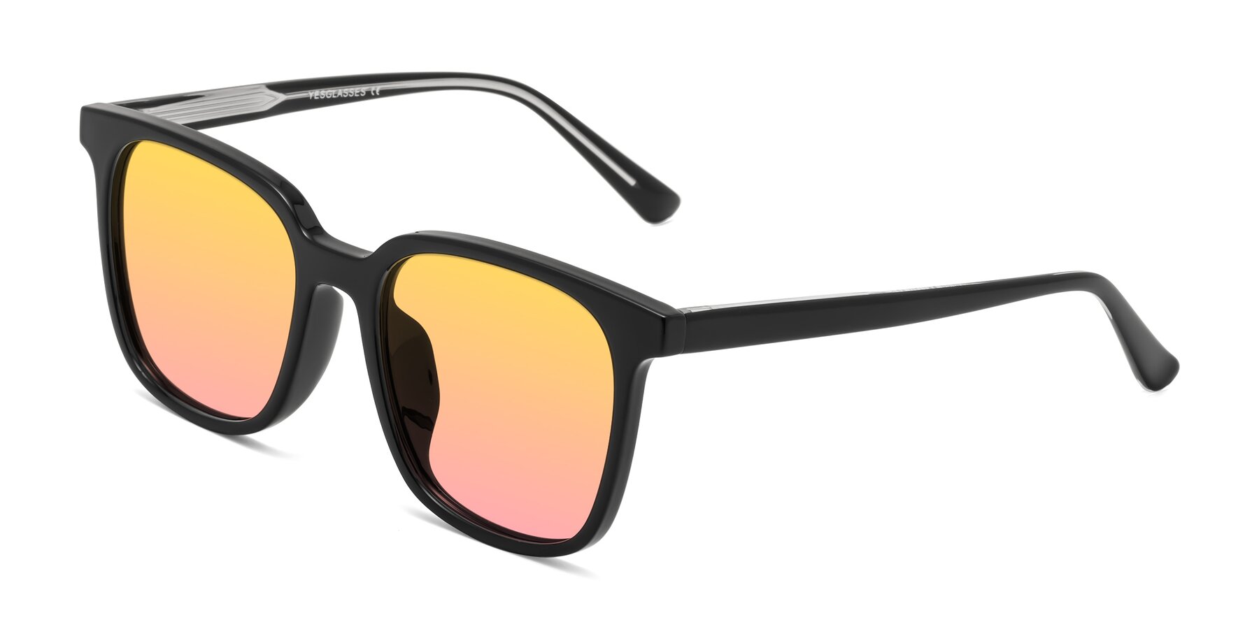 Angle of Jasmine in Black with Yellow / Pink Gradient Lenses