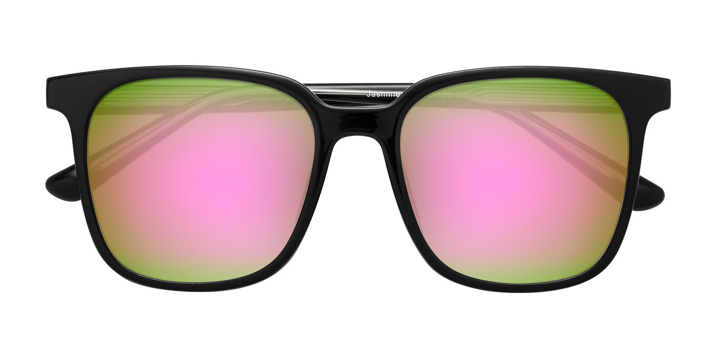 Jasmine - Black Flash Mirrored Sunglasses