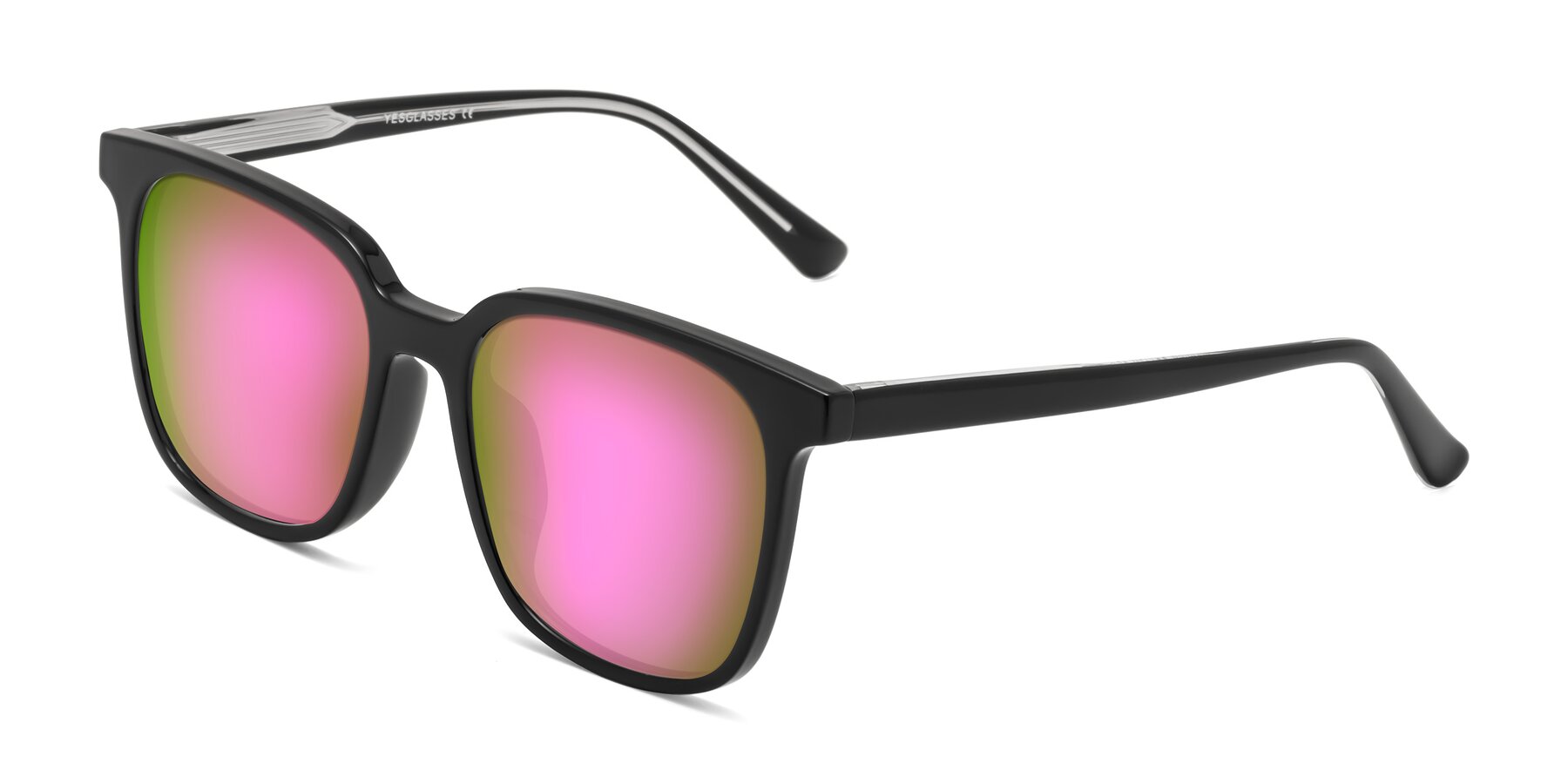 Angle of Jasmine in Black with Pink Mirrored Lenses