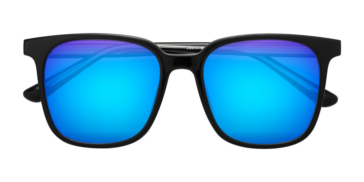 Jasmine - Black Flash Mirrored Sunglasses