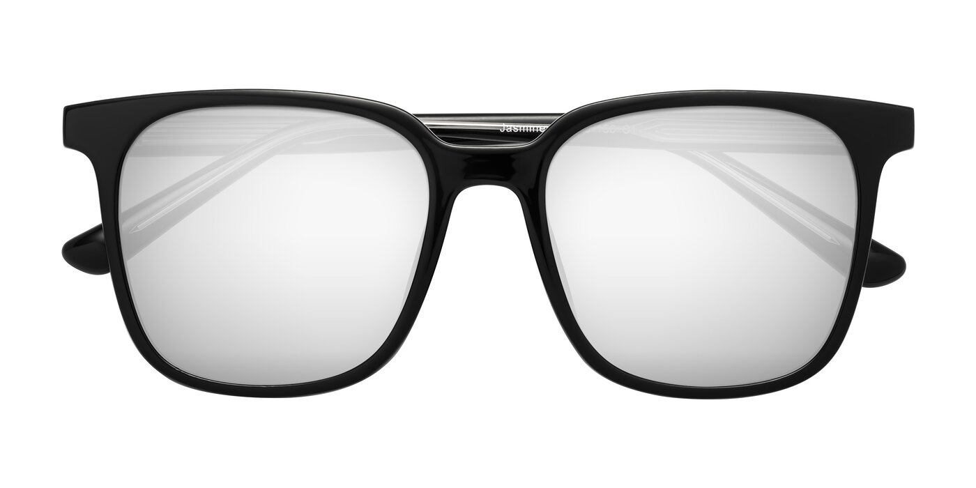 Jasmine - Black Flash Mirrored Sunglasses