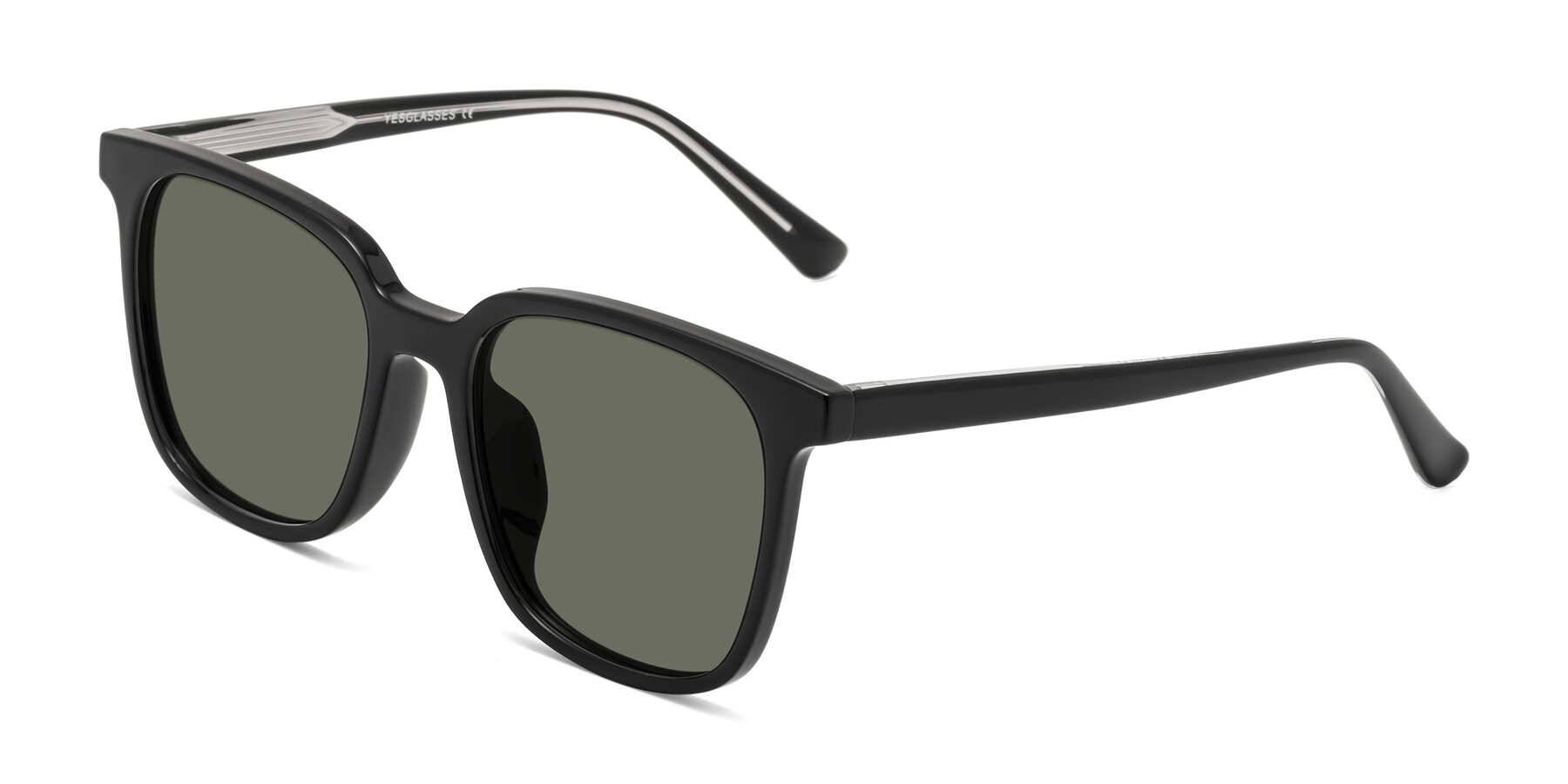 Angle of Jasmine in Black with Gray Polarized Lenses