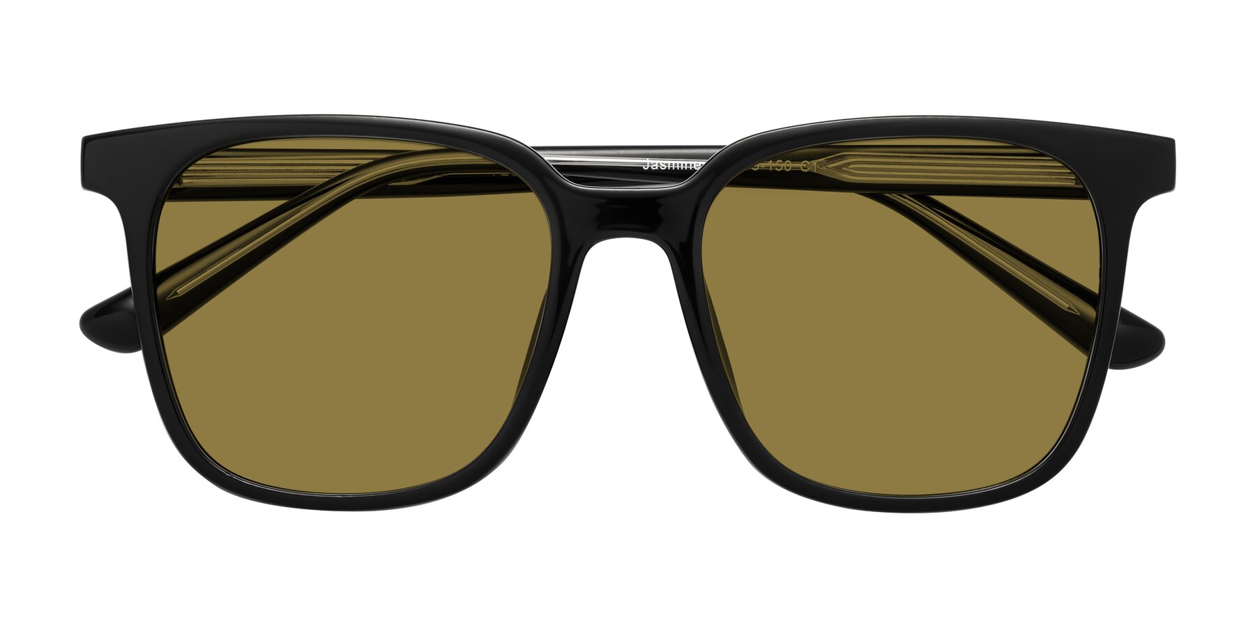 Folded Front of Jasmine in Black with Brown Polarized Lenses