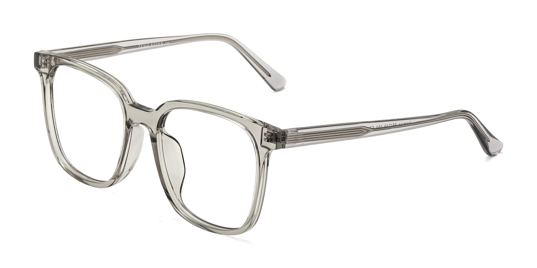 Angle of Jasmine in Translucent Gray with Clear Blue Light Blocking Lenses