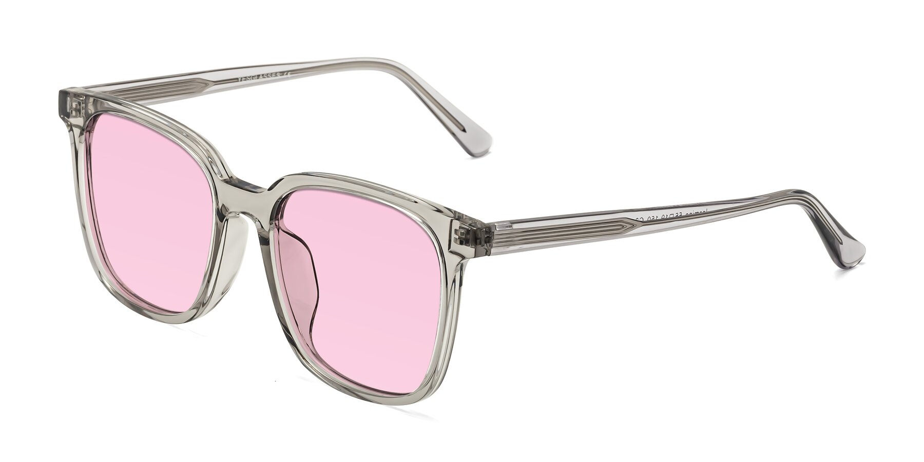 Angle of Jasmine in Translucent Gray with Light Pink Tinted Lenses