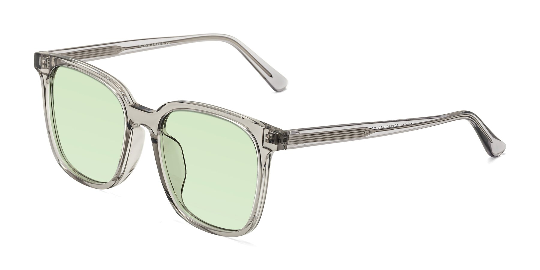 Angle of Jasmine in Translucent Gray with Light Green Tinted Lenses