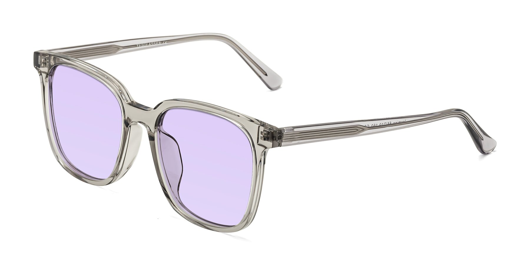 Angle of Jasmine in Translucent Gray with Light Purple Tinted Lenses