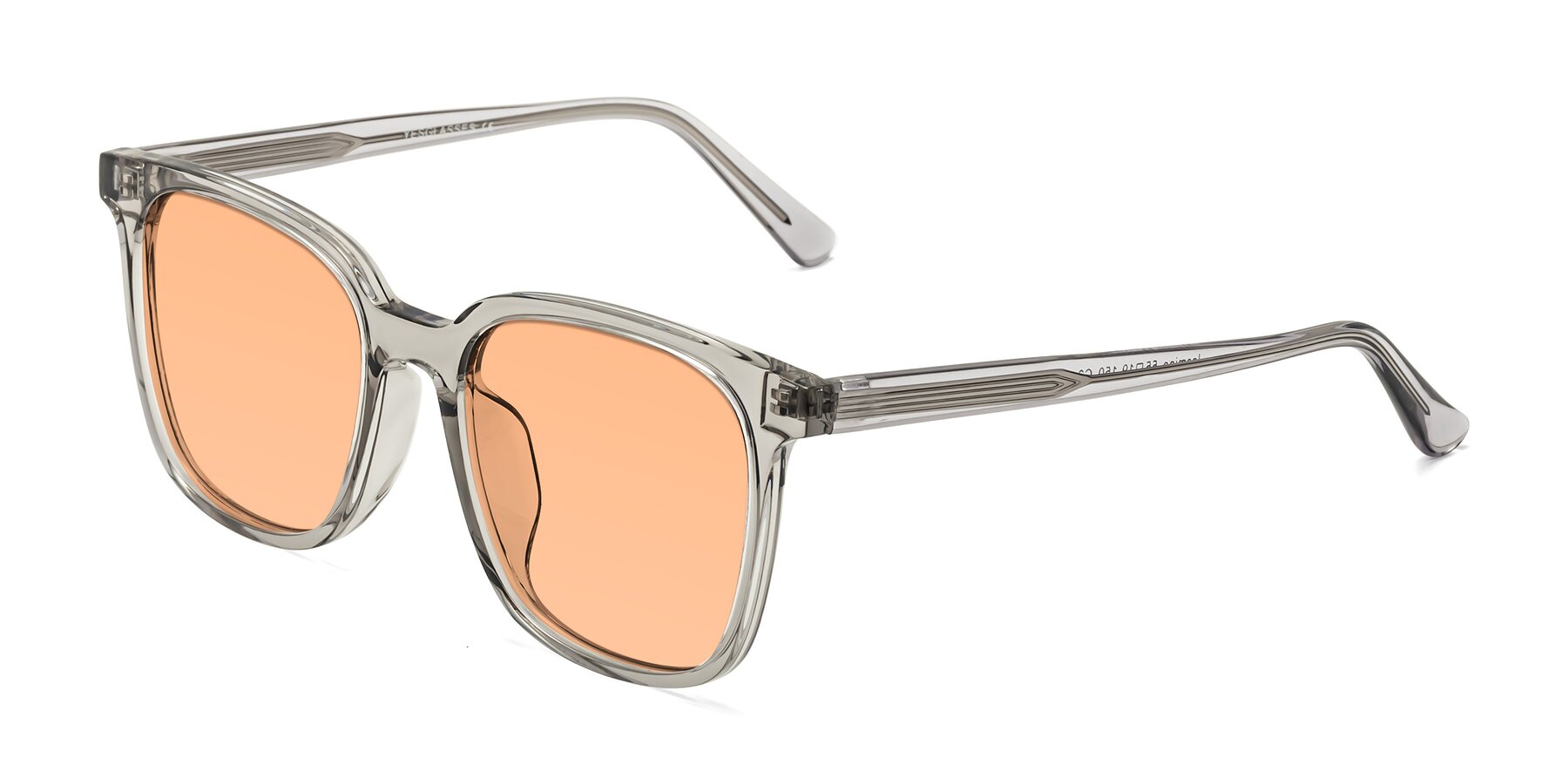 Angle of Jasmine in Translucent Gray with Light Orange Tinted Lenses