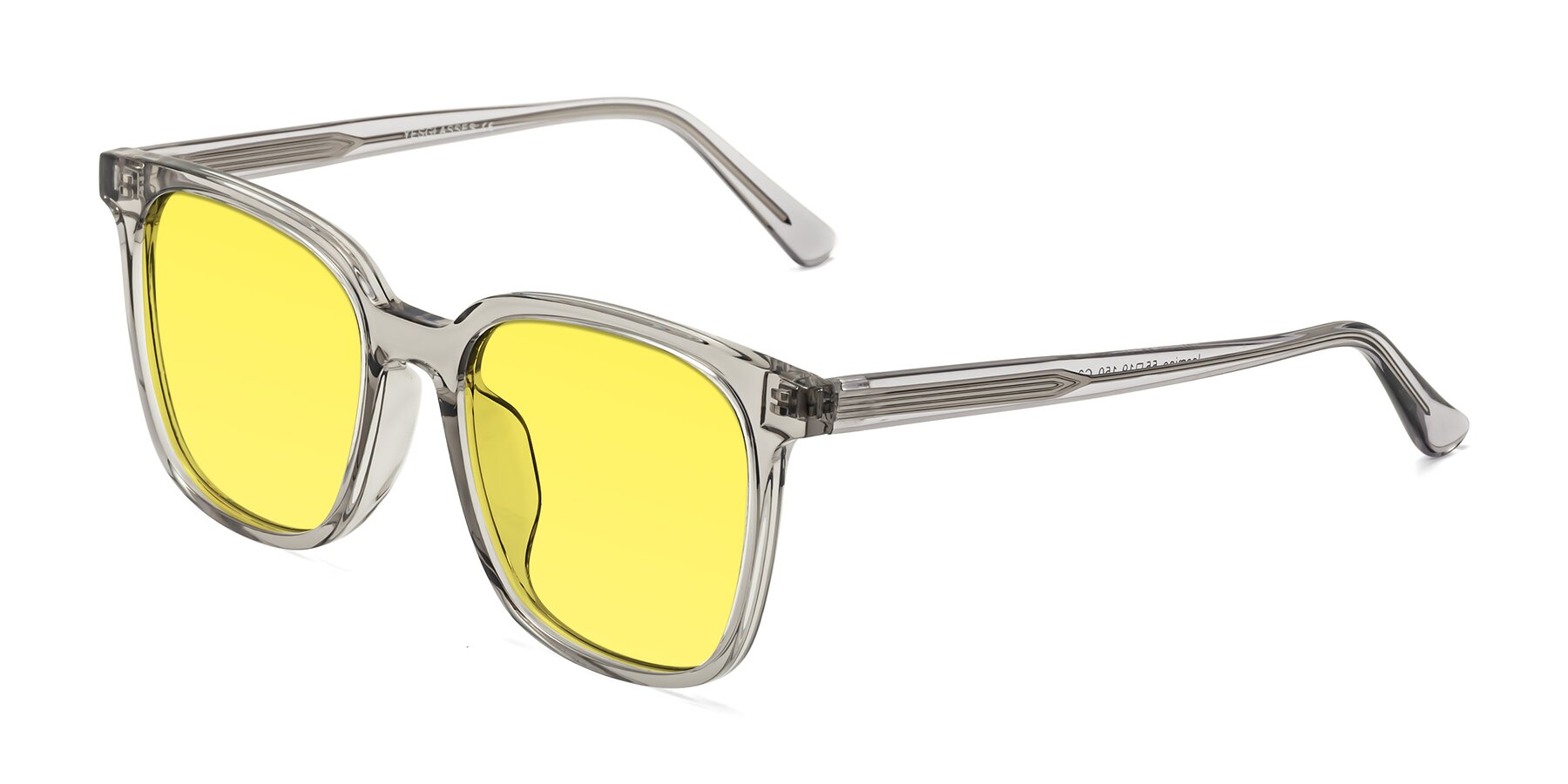 Angle of Jasmine in Translucent Gray with Medium Yellow Tinted Lenses