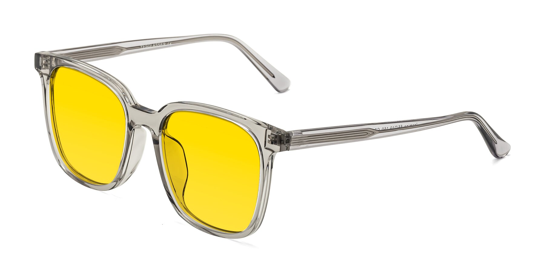 Angle of Jasmine in Translucent Gray with Yellow Tinted Lenses