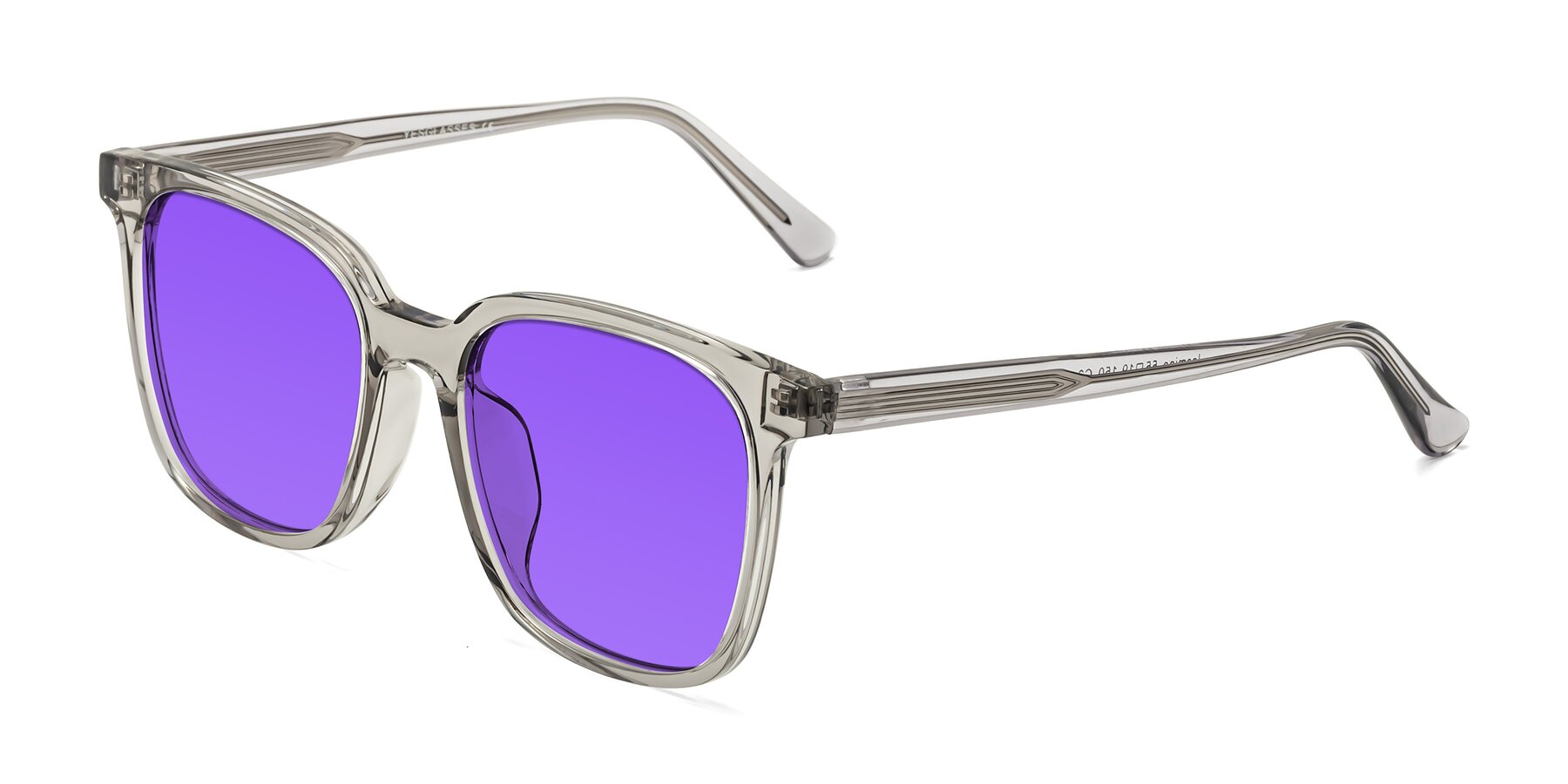 Angle of Jasmine in Translucent Gray with Purple Tinted Lenses