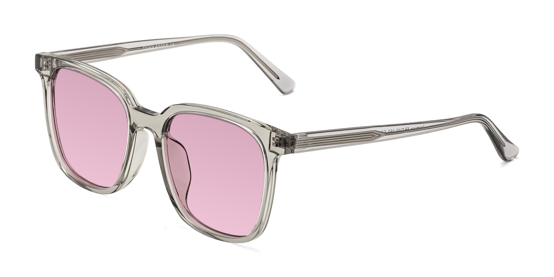 Angle of Jasmine in Translucent Gray with Light Wine Tinted Lenses