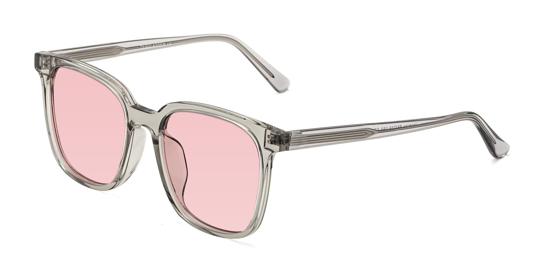 Angle of Jasmine in Translucent Gray with Light Garnet Tinted Lenses